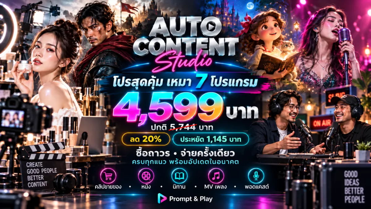 AUTO CONTENT Studio เหมาถาวร ครบทุกโปรแกรม